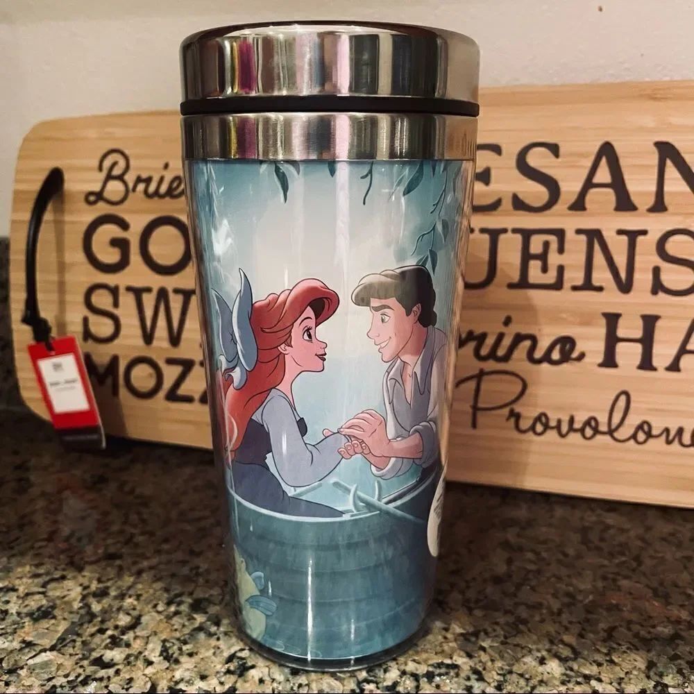 NWT Ariel the Little Mermaid Blue Silver Stainless Steel 14.13 fl oz Tumbler New